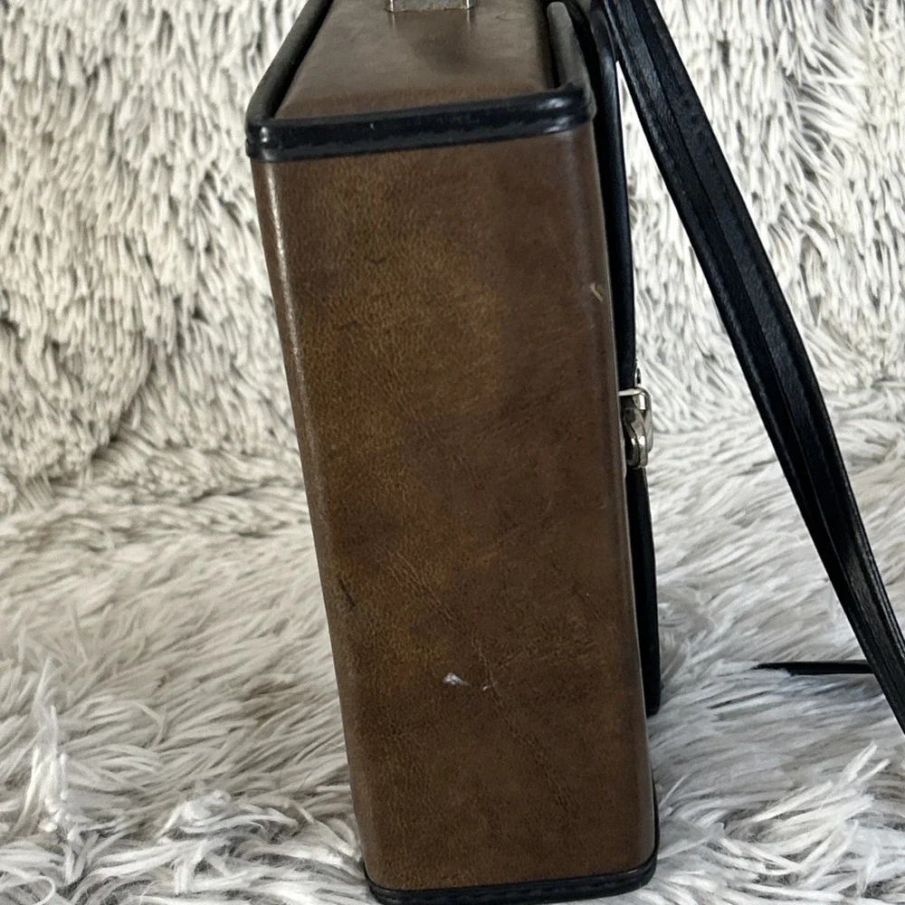 Vintage Bushnell Binocular Hunters Carrying‎ Case Brown Leather Black CASE ONLY